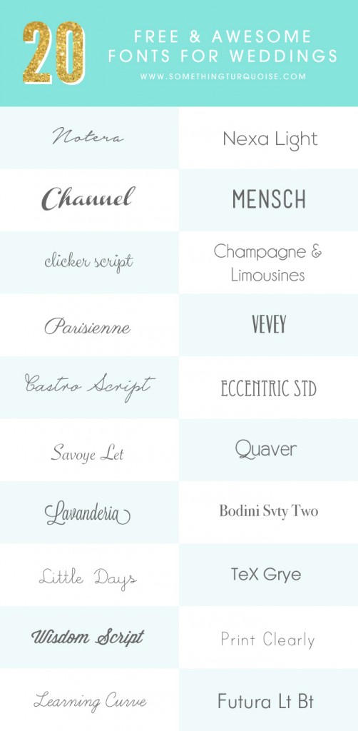 Check out these 20 Free and Awesome fonts for Weddings!