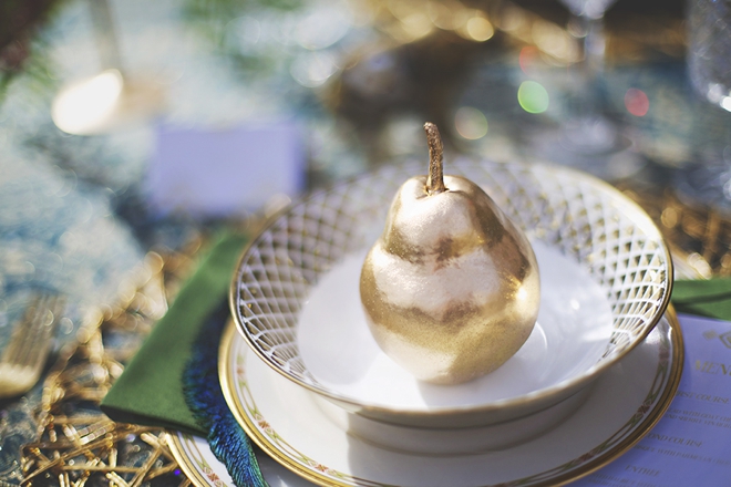 Gold pear table decor