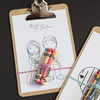 DIY Kids coloring clipboard favor