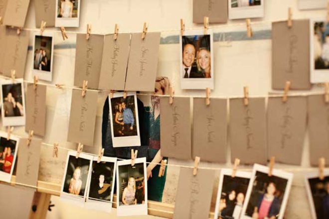 Polaroid Escort Cards and Guest Book