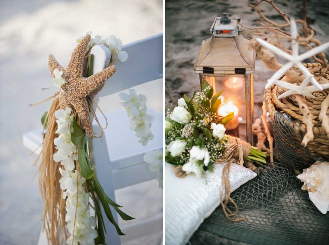 Starfish beach wedding details