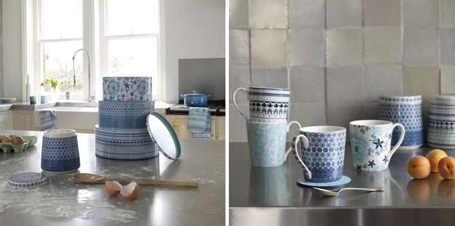 Turquoise and Navy blue dishware from Denby