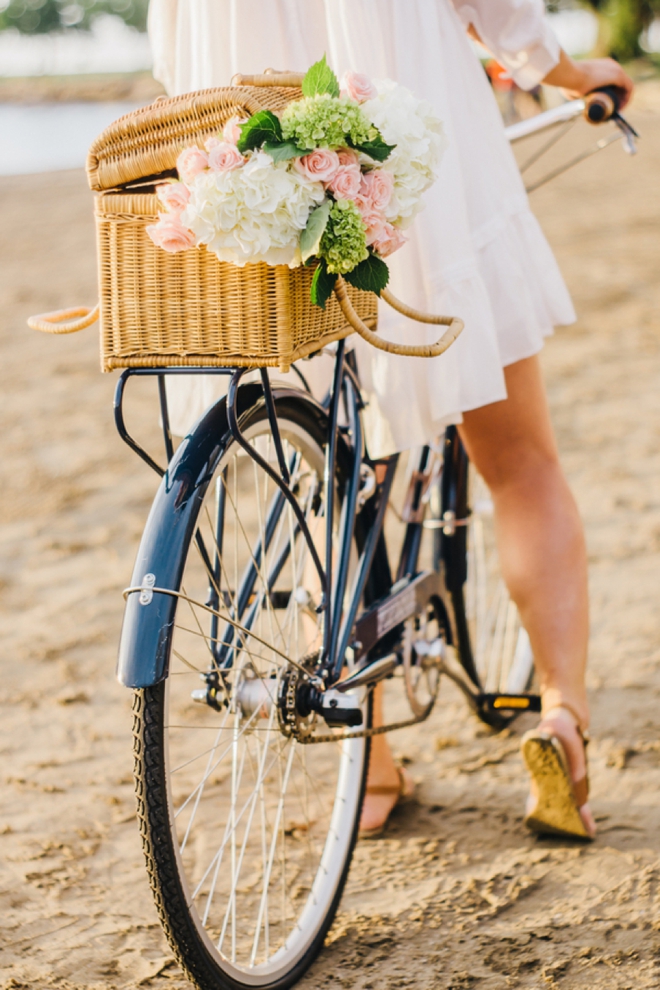 The bride on a bike!