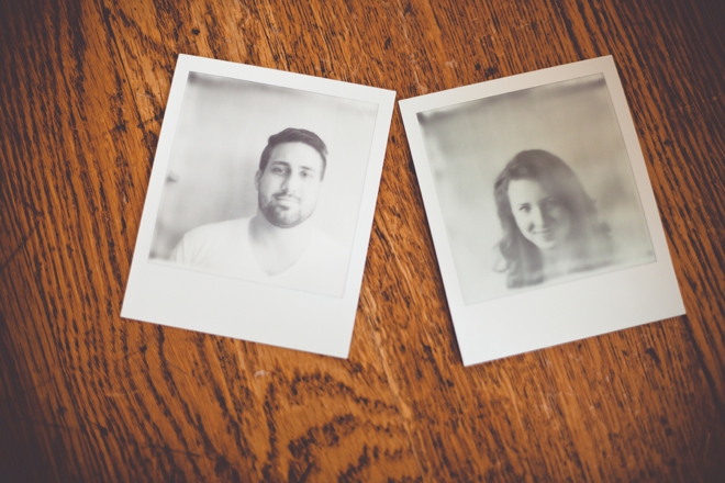 Bride and Groom polaroid portrait