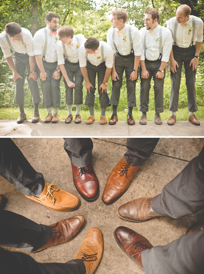 Groom style, different wing tip shoes