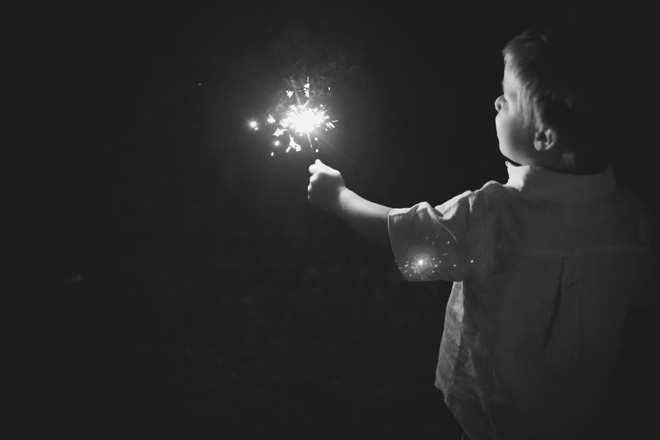 The ring bearer with a sparkler