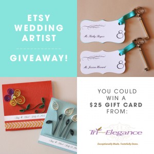 Etsy Wedding Artist Giveaway from Tri~Elegance, you could win $25