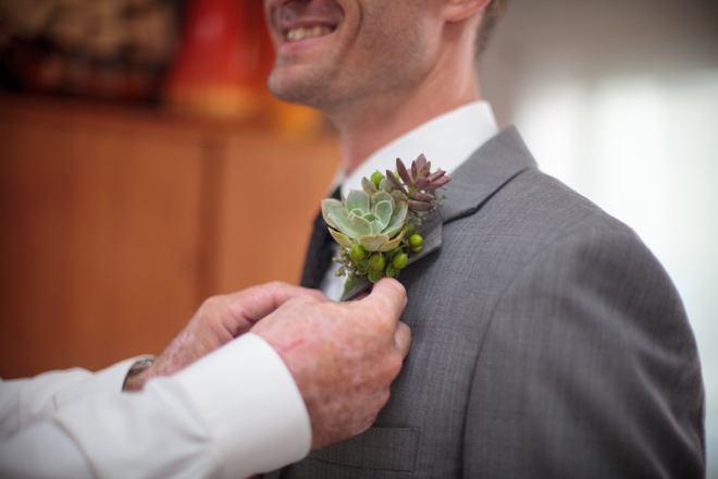 Grooms succulent boutonneire