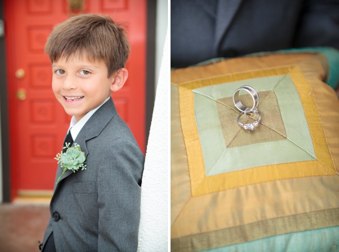 Darling ring bearer with succulent bout