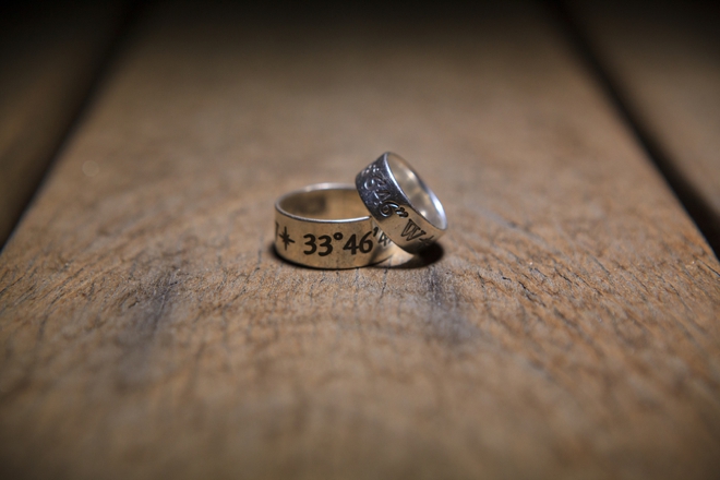 Custom wedding rings with date