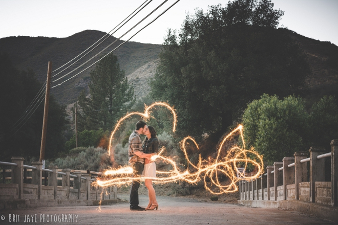 Sparklers in engagement session