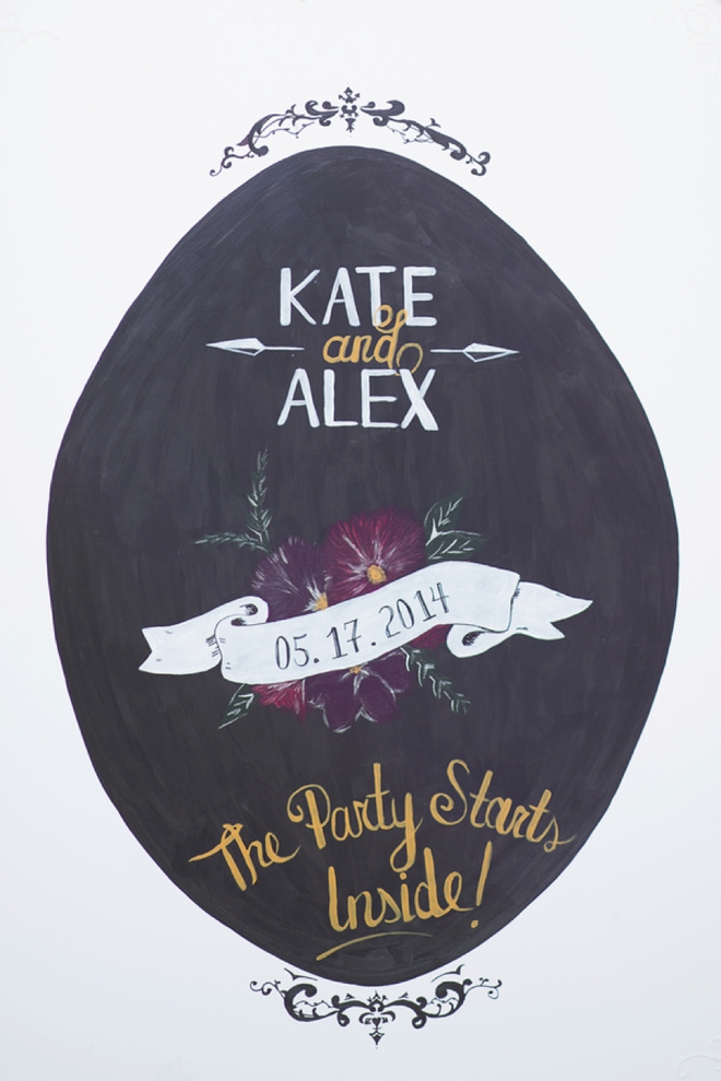 Beautiful hand painted wedding welcome sign