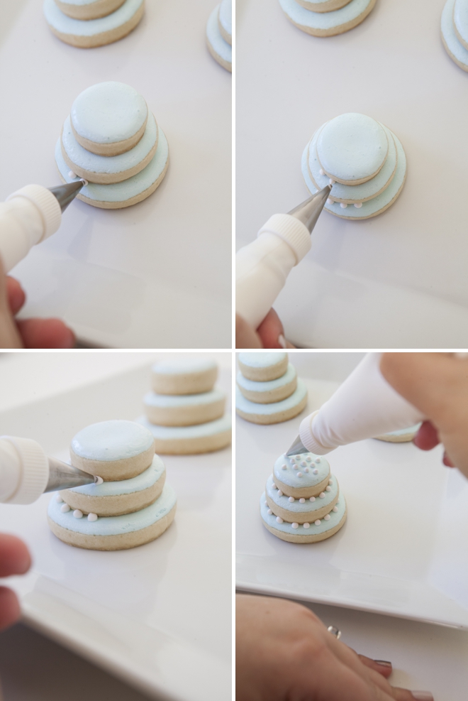 How to make stacked wedding cake sugar cookies!