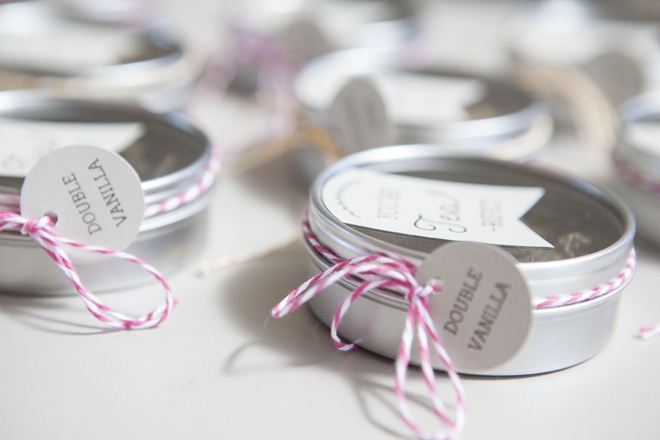 Make your own tea tin wedding favors!