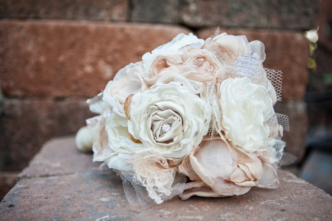 Handmade paper and ribbon wedding bouquet!