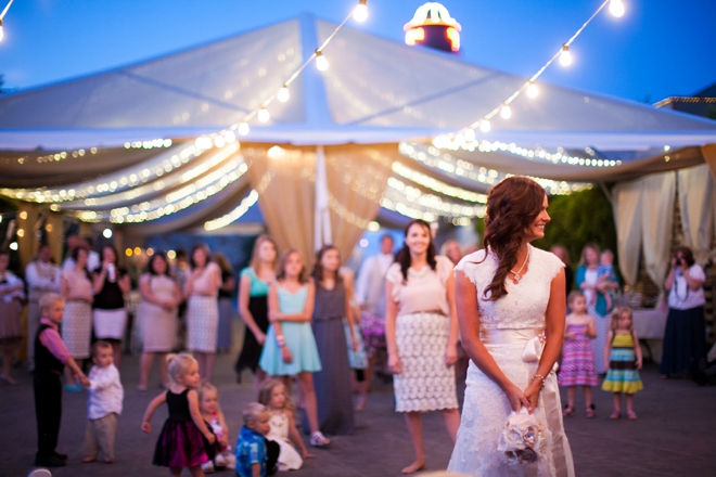 Throwing the bouquet!