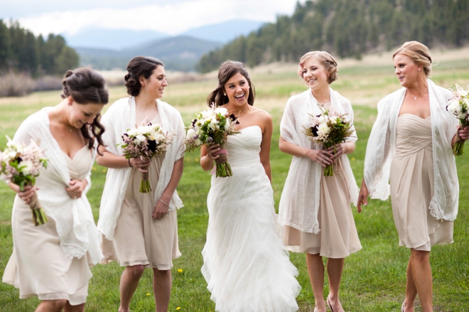 Bride and her bridesmaids