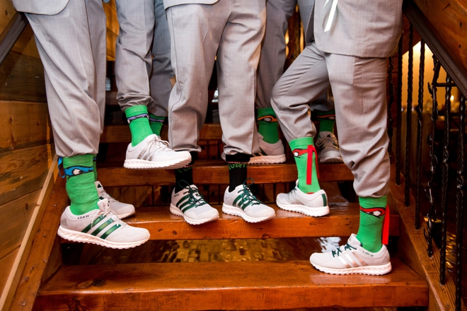 Ninja Turtle socks for all the groomsmen