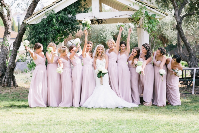 The happy bride and her maids