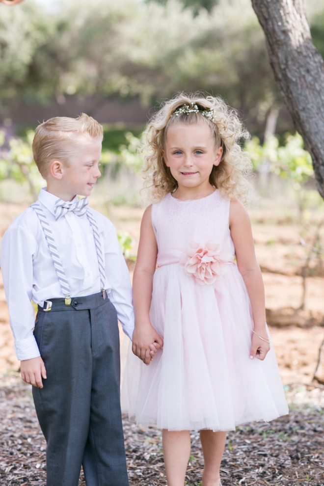 Adorable flower girl and ring bearer