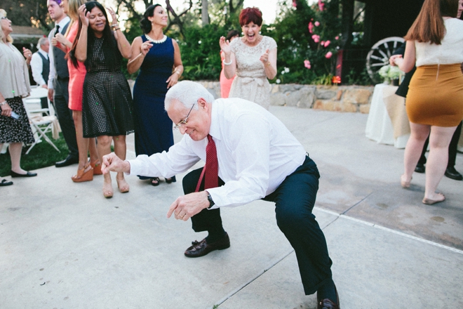 Grandpa is on the dance floor, getting down!