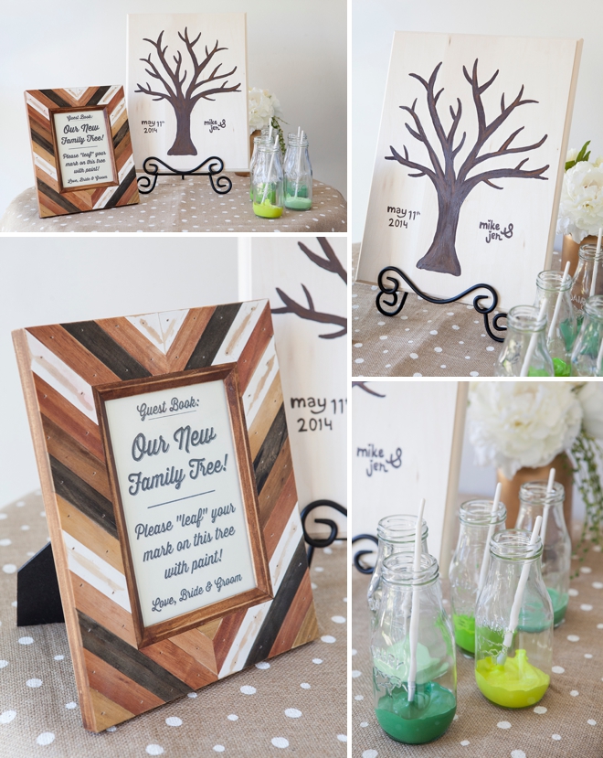 DIY wedding: painted guest book tree