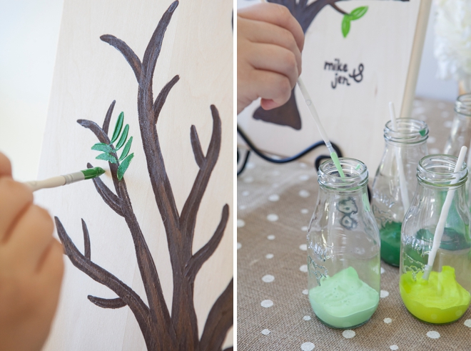 DIY wedding: painted guest book tree