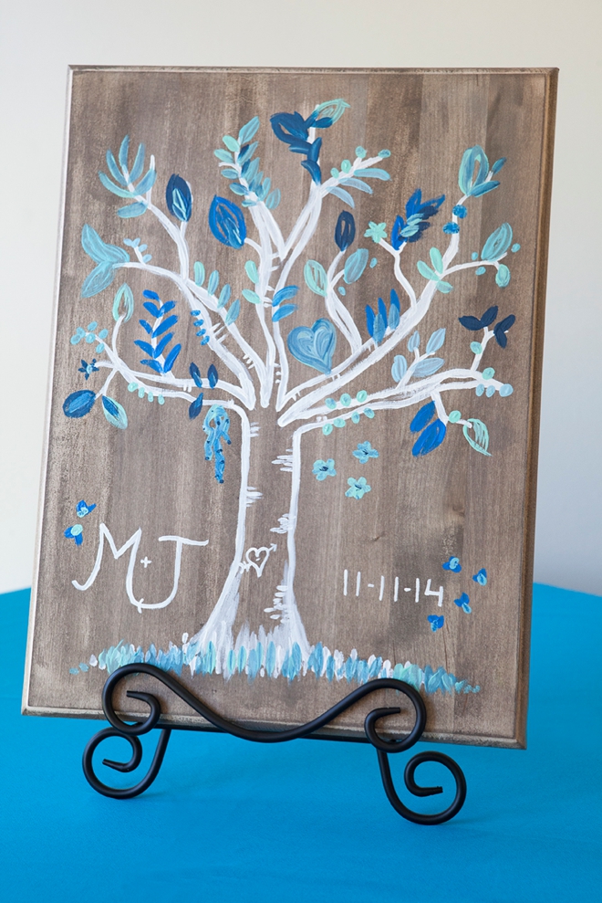 DIY wedding: painted guest book tree