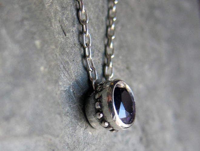Bezel set birthstone necklace from Metalicious