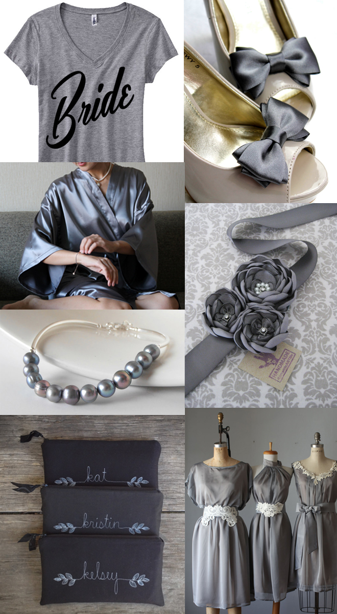 Etsy Wedding inspiration in shades of gray