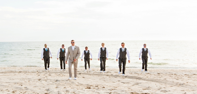 Stylish beach groomsmen