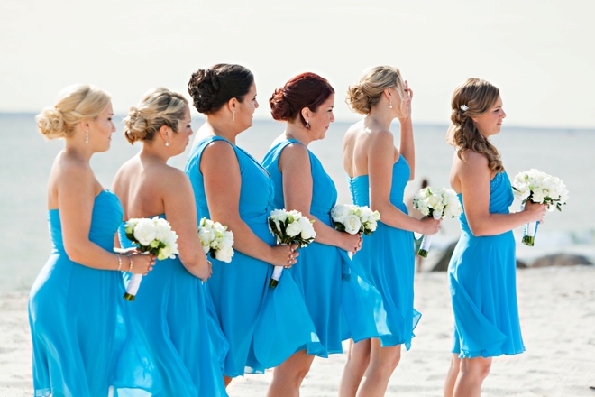 Beautiful blue bridesmaids