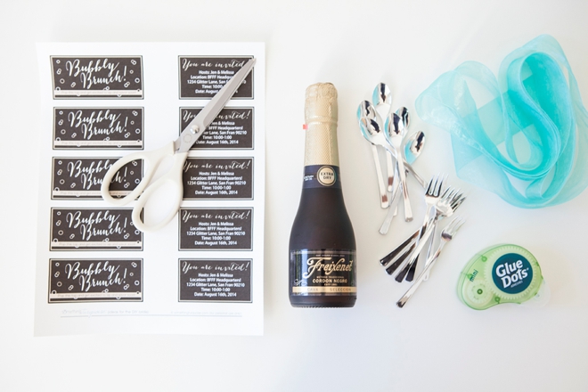 DIY mini-champagne brunch invitations!