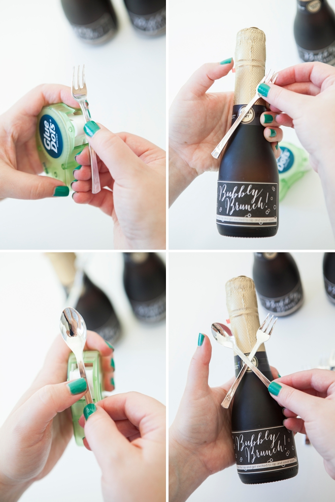 DIY - mini-champagne bottle brunch invitation!