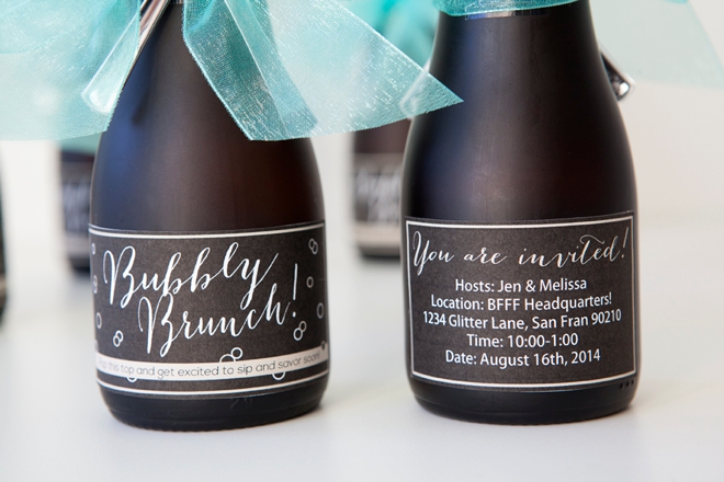 DIY - mini-champagne bottle brunch invitation!