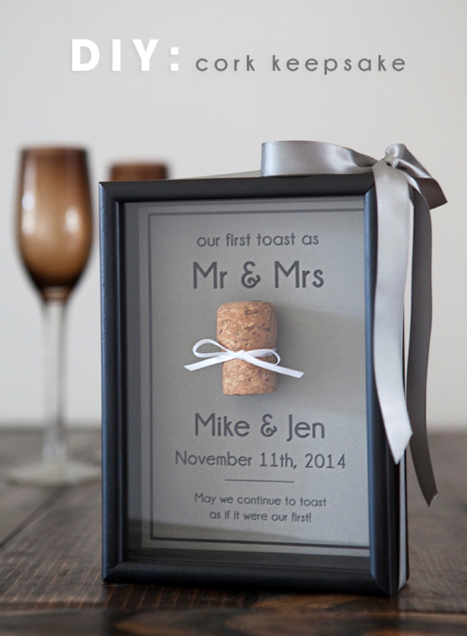 Cork keepsake frame