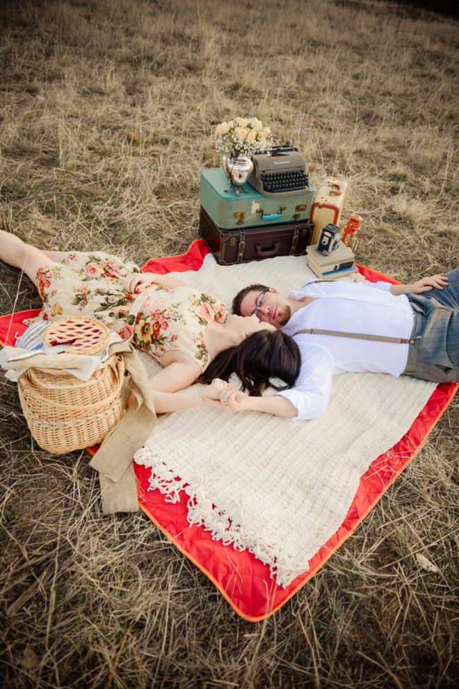 Vintage themed engagement shoot