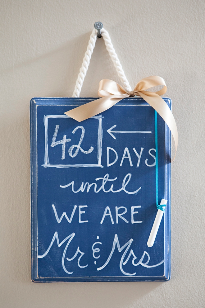 DIY Wedding Countdown Chalkboard Sign