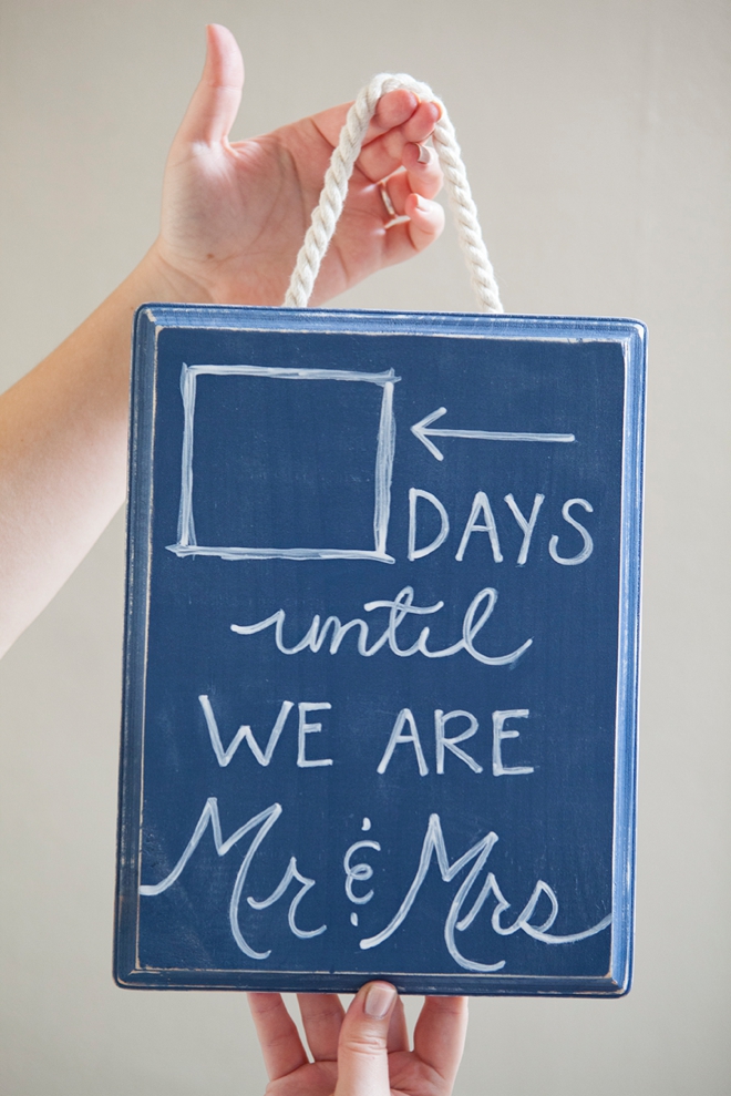 DIY Wedding Countdown Chalkboard Sign