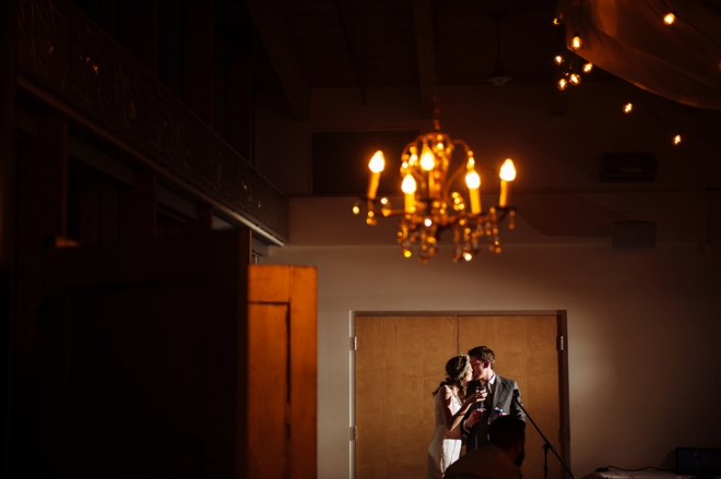 Bride and groom toast