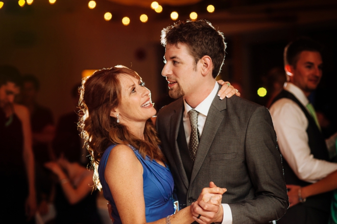 Groom and mother dancing