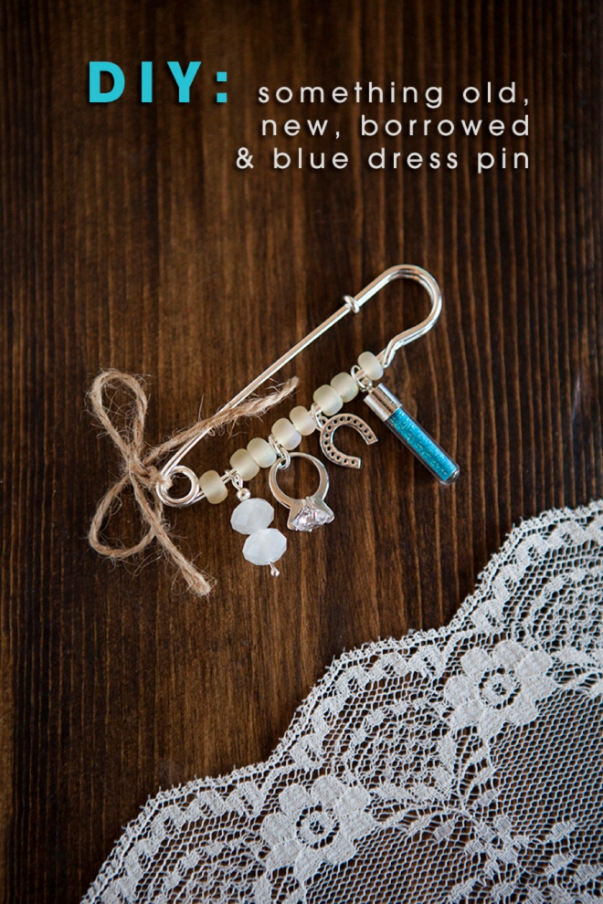 Make your own something old, new, borrowed, blue dress pin!