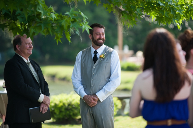 the groom sees the bride