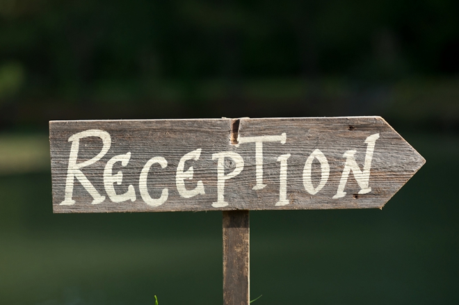 reception sign