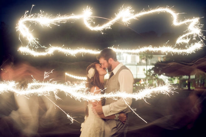 bride and groom sparkler picture
