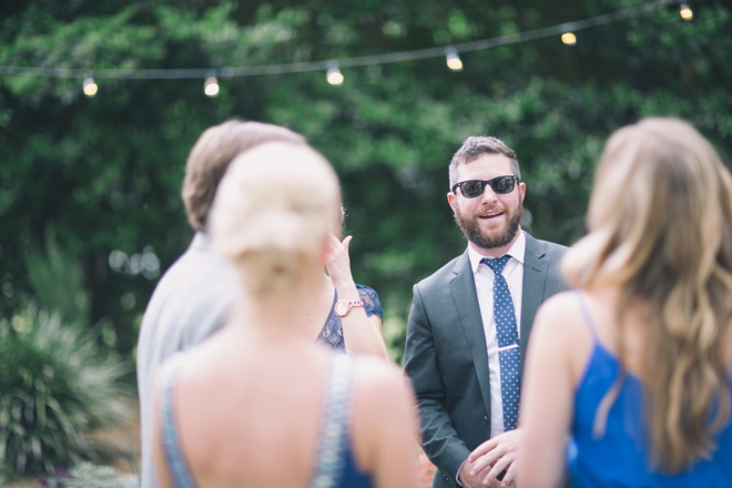 Garden wedding guests