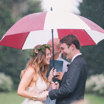 Lovely boho wedding in the rain...