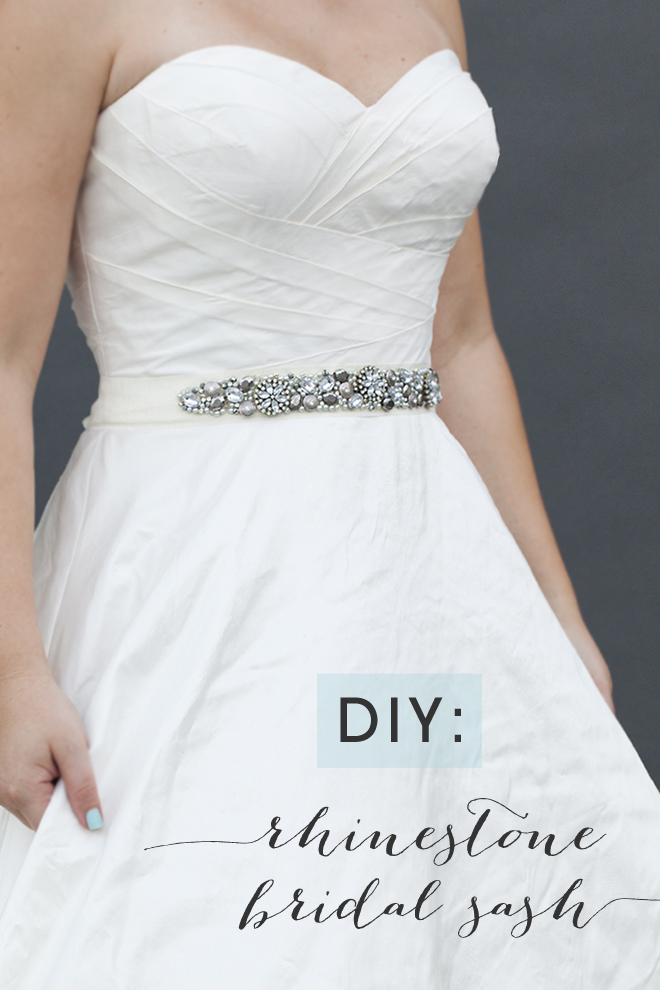DIY rhinestone bridal sash