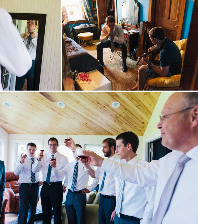 Groom getting ready