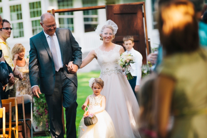 Bride walking down the aisle